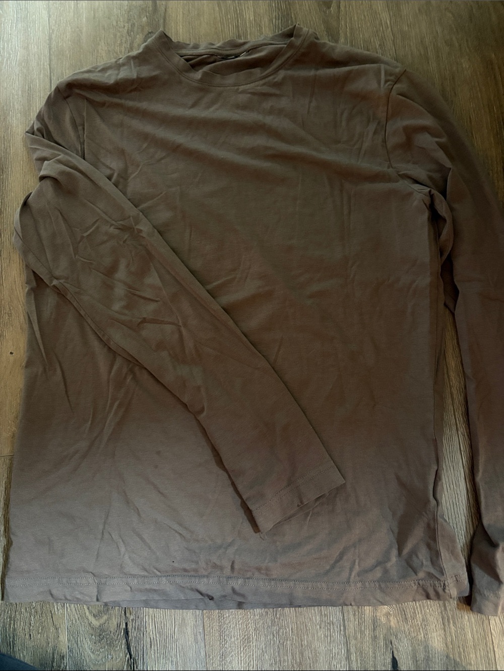 Men's Long-Sleeve Crewneck Shirt - Brown/Gray